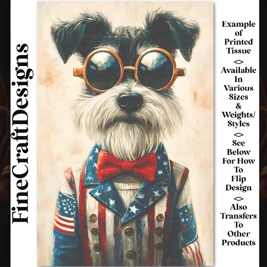 Schnauzer Dog, American Style Jacket CC9 Decoupage Seidenpapier