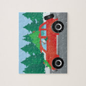 Schnauzer Dog Autofahren Weihnachtswagen Puzzle (Vertikal)
