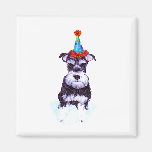 Schnauzer Dog Birthday Magnet (Vorne)