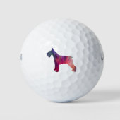 Schnauzer Dog Breed Geo Silhouette Lila Golfball (Vorderseite)