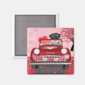 Schnauzer Dog Car mit Herz-Valentine Magnet (Vorderseite/Rückseite)