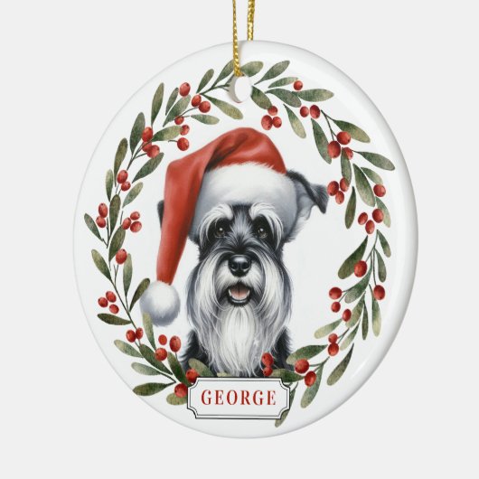 Schnauzer Dog Ceramic Circle Ornament (Links)