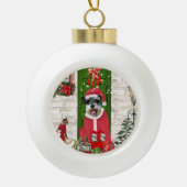 Schnauzer Dog Christmas Keramik Kugel-Ornament (Vorderseite)