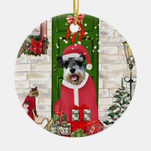 Schnauzer Dog Christmas Keramik Ornament
