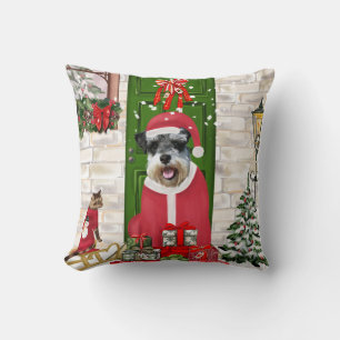 Schnauzer Dog Christmas Kissen