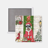 Schnauzer Dog Christmas Magnet (Vorderseite/Rückseite)