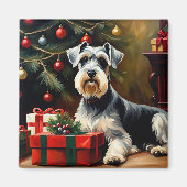 Schnauzer Dog Christmas Magnet (Vorne)