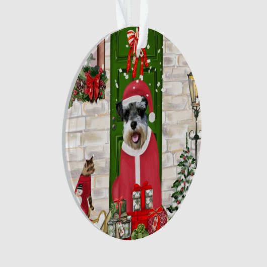 Schnauzer Dog Christmas Ornament (Vorderseite)