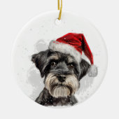 Schnauzer Dog Christmas Personalized Keramik Ornament (Vorne)