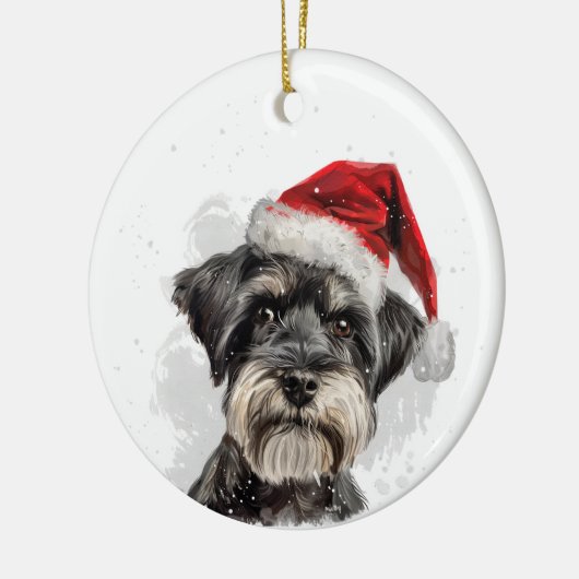 Schnauzer Dog Christmas Personalized Keramik Ornament (Links)