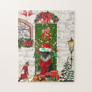 Schnauzer Dog Christmas Puzzle