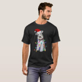 Schnauzer Dog Christmas Tree Lights T-Shirt (Vorne ganz)