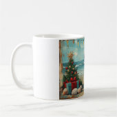 Schnauzer Dog Christmas Vintag Beach Kaffeetasse (Links)