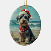 Schnauzer Dog Christmas Vintag Beach Keramik Ornament (Rechts)