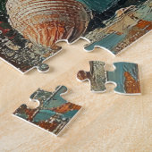 Schnauzer Dog Christmas Vintag Beach Puzzle (Seite)