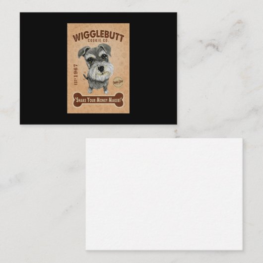 Schnauzer Dog Cookie Mitteilungskarte (Vorne/Hinten)