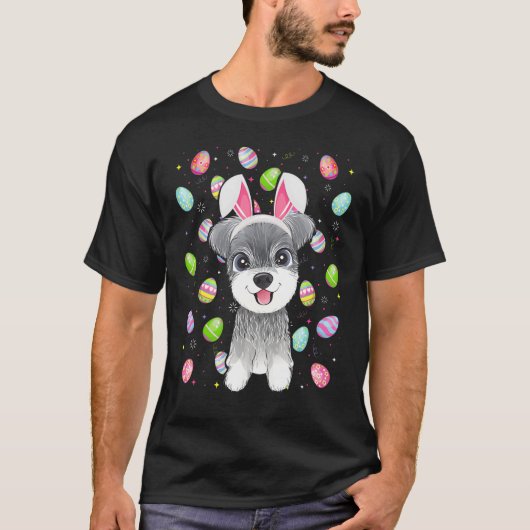 Schnauzer Dog Easter Egg Funny Schnauzer Oster S T-Shirt (Vorderseite)