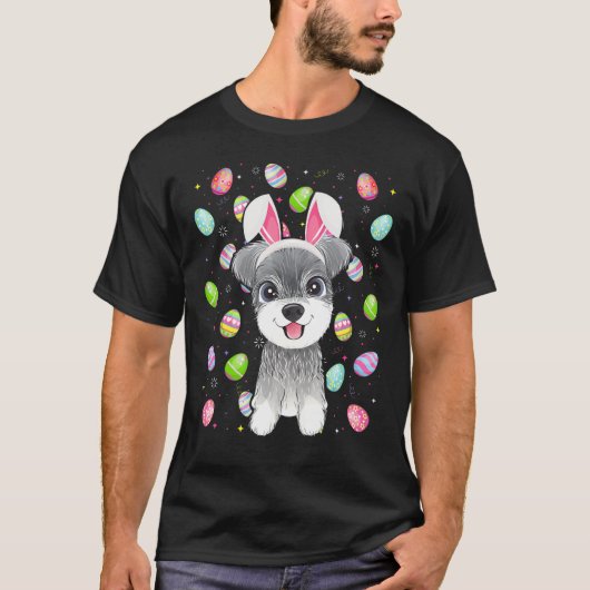 Schnauzer Dog Easter Egg Funny Schnauzer Oster S T-Shirt (Vorderseite)