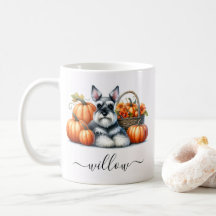 Schnauzer Dog Fall Tasse mit Personalisiertem Name