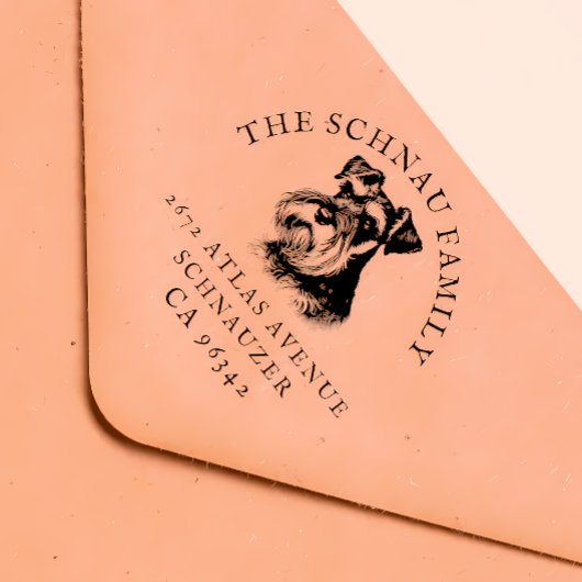 Schnauzer Dog Familienname Rücksendeadresse Gummistempel