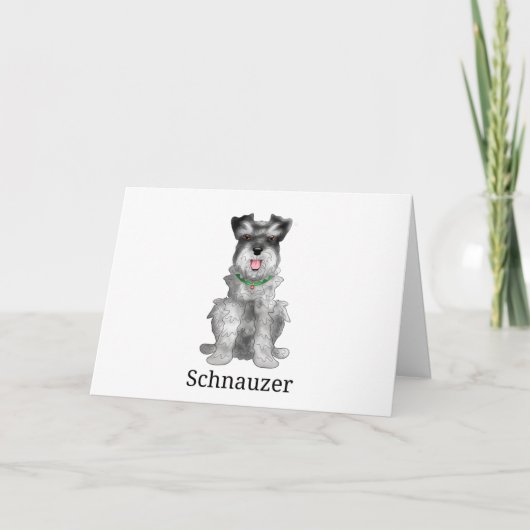 Schnauzer Dog Feiertagskarte (Vorderseite)