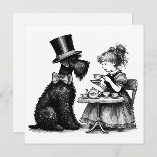 Schnauzer Dog Flat Note Card Mitteilungskarte (Vorne/Hinten)