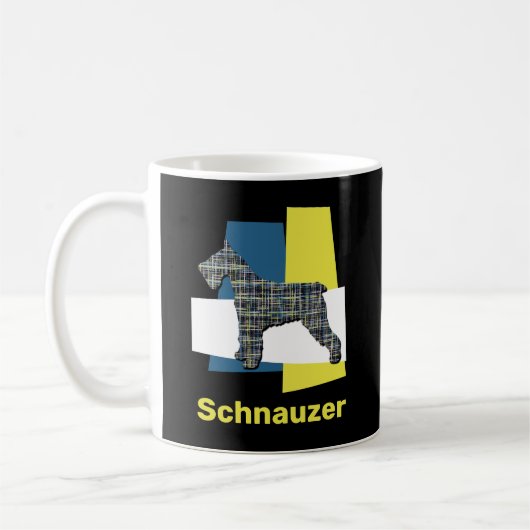 Schnauzer Dog Gelb & Black Grillage Kaffee Kaffeetasse (Links)