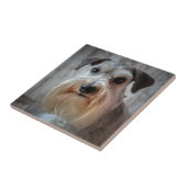 Schnauzer-Dog-Gesicht Fliese (Seite)