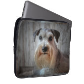 Schnauzer-Dog-Gesicht Laptopschutzhülle (Vorne Rechts)