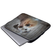 Schnauzer-Dog-Gesicht Laptopschutzhülle (Vorne Knopf)