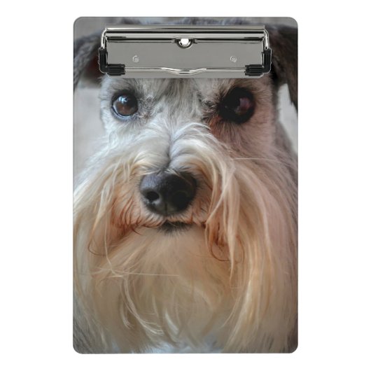 Schnauzer-Dog-Gesicht Mini Klemmbrett (Vorderseite)