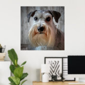 Schnauzer-Dog-Gesicht Poster (Heimbüro)