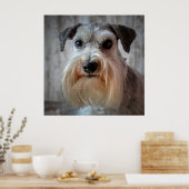 Schnauzer-Dog-Gesicht Poster (Küche)
