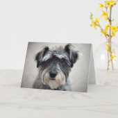 Schnauzer Dog Grußkarte Karte (Gelbe Blume)