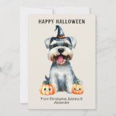 Schnauzer Dog Happy Halloween Feiertagskarte (Vorderseite)