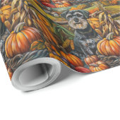 Schnauzer Dog Herbsternte Erntedank Geschenkpapier (Rolleneckpunkt)