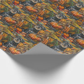 Schnauzer Dog Herbsternte Erntedank Geschenkpapier (Ecke)