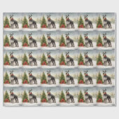 Schnauzer Dog im Schnee Weihnachten Geschenkpapier (Flach)