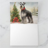 Schnauzer Dog im Schnee Weihnachten Karte (Innenseite)