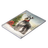 Schnauzer Dog im Schnee Weihnachten Notizblock (Linke Seite)