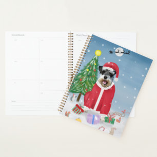 Schnauzer Dog im Schnee Weihnachten Planer