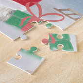 Schnauzer Dog im Schnee Weihnachten Puzzle (Seite)