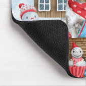 Schnauzer Dog im Schnee Weihnachtshundehaus Mousepad (Ecke)