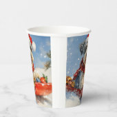 Schnauzer Dog in Sledge Lass es Schnee Weihnachten Pappbecher (Rechts)