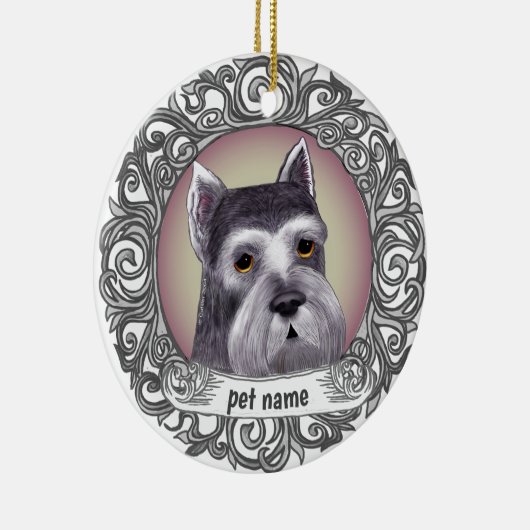 Schnauzer Dog Keramik Ornament (Rechts)