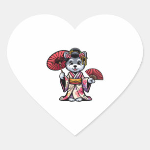 Schnauzer Dog Kimono Herz-Aufkleber