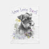 Schnauzer Dog Mama Floral Fleecedecke (Vorderseite)