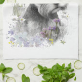 Schnauzer Dog Mama Floral Geschirrtuch (Gefaltet)