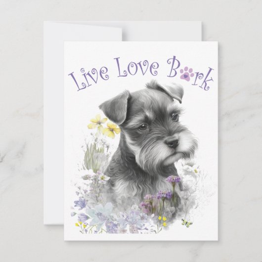 Schnauzer Dog Mama Floral Mitteilungskarte (Vorderseite)
