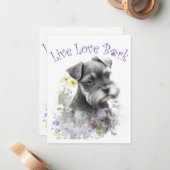 Schnauzer Dog Mama Floral Mitteilungskarte (Vorderseite/Rückseite Beispiel)